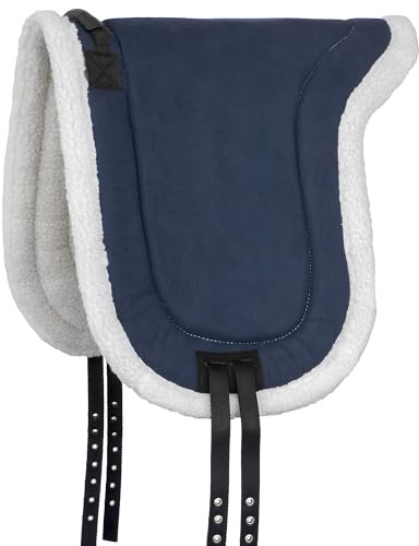 Start Fun Reitpad mit Haltegriff – Bareback Pad für Reiten ohne Sattel – Reitkissen mit Steigbügelriemen – rutschfest & bequem – für Anfänger, Kinder & Freizeit (Dunkelblau, Full (Warmblut))