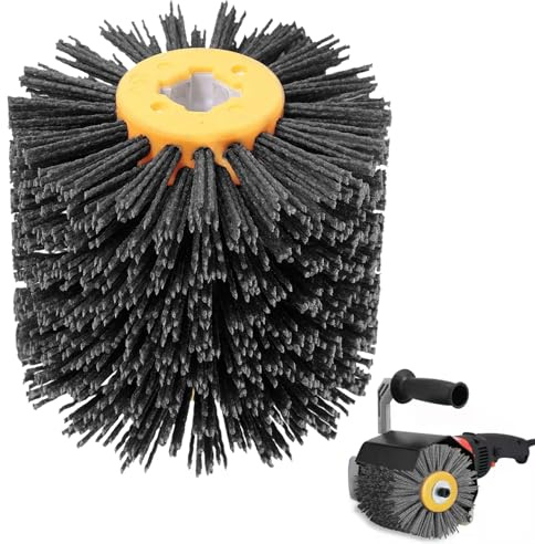 Spazzola in nylon, 80 grane, spazzola abrasiva, spazzola abrasiva per rullo, levigatrice, smerigliatrice, rullo satinato, spazzola in nylon per lucidatura (grigio)