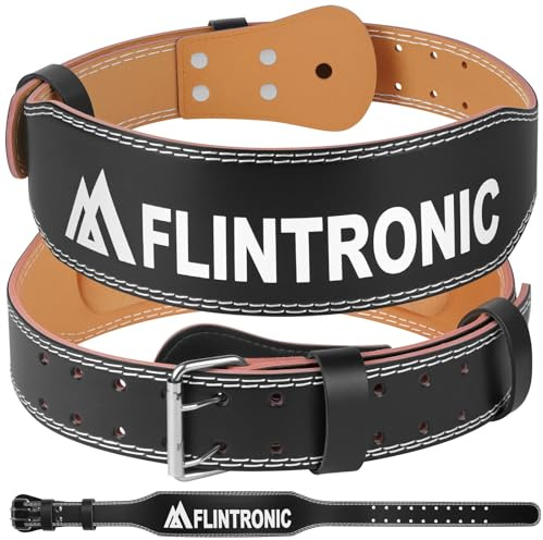 flintronic tyngdlyftningsbälte män kvinnor av läder, vadderat lyftbälte för styrketräning träningsbälte, bodybuilding, tyngdlyftning, XL