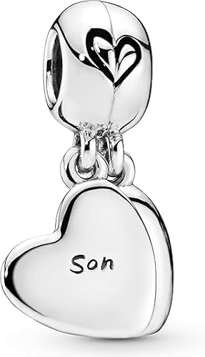 Vegaine Fils et Maman Charms Cœur Pendenti du et Perles pour Femme Compatible avec les Bracelets et Colliers Cadeau de la Fête des Journée de la Mère