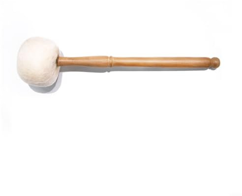 LatoYard Maillet de méditation chantant en bois, tête confortable en coton pour bol tibétain S/M/L (blanc, taille L)