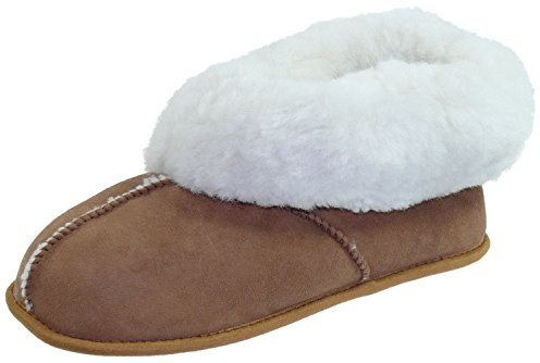 Harrys-Collection Damen Herren Hausschuhe aus Lammfell in 5 Farben, Farben:braun, Schuhgröße:44