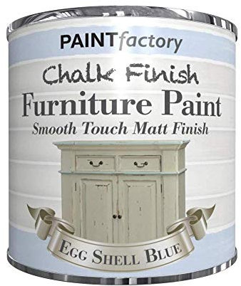 250ml Chalk Finish Paint Tin Tub Smooth Touch Matte Furniture Vintage House Home - Egg Shell Blue