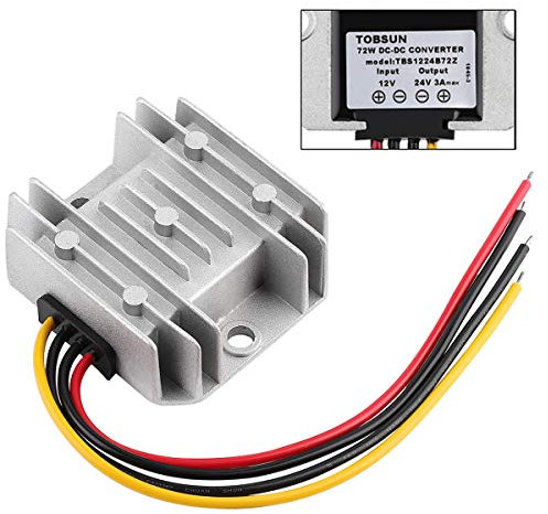 Golf CART Voltage Reducer Automatic Buck Boost Converter, Step Down Up Regulator Waterproof Module Transformer for Club Car (DC 12V to 24V 3A 72W)