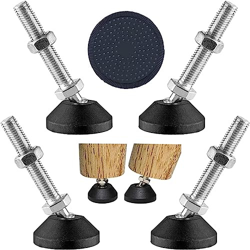 Uni-Fine piedini di livellamento regolabili, acciaio inossidabile regolabile livellamento piedi piedini regolabili heavy duty M8 x 40 mm, piedini per macchine/piedini per mobili - confezione da 4