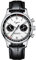Sugess Chronograph Herrenuhren Möwe 1963 Mechanisches Uhrwerk Panda Lässig Klassisch Edelstahl Armbanduhren Wasserdicht Leuchtend Uhren mit Lederarmband für Männer Geschenke
