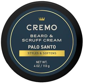 Cremo Beard & Scruff Cream, Palo Santo (Reserve Collection), 4 oz - Soothe Beard Itch, Condition and Offer Light-Hold Styling for Stubble and Scruff