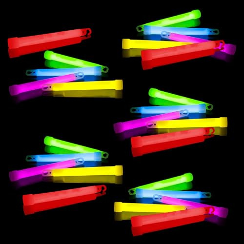 25 Maxi Power Knicklichter 5 Farben Mix - Neon, Hell, Robust & 8h Leuchtdauer