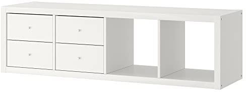 Ikea KALLAX Regal mit 2 Einsätzen, 42x147 cm, weiß