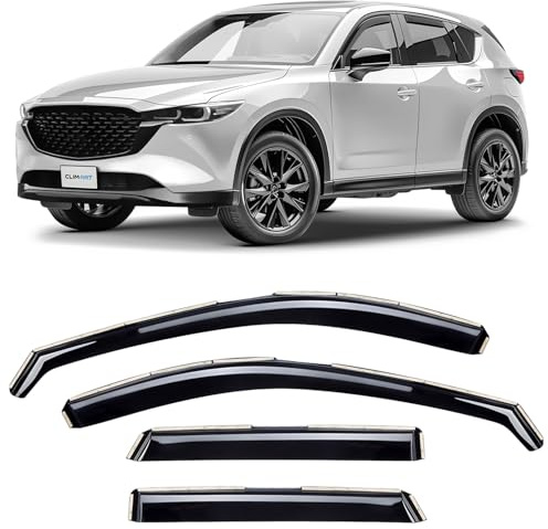 CLIM ART Windabweiser für/kompatible mit Mazda CX-5 2017-2025 (II) KF - Integrierte Regenabweiser - Autofenster Sonnen-&Regenschutz - Windabweiser Autofenster - Einfache Montage - Garantie 4 Set D