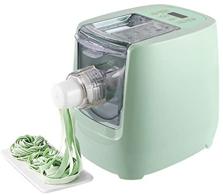 260W Automatic Pasta Machine,Electric Pasta Noodle Machine, 12 Noodle Shapes Pasta Machine with Measuring Cup,Capacity 0.6Kg/ 1.32Lbs,can Make Long Noodles, Spaghetti, Macaroni 110V