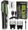 Vacuum Beard Trimmer Men, Adjustable Mens Beard Trimmers with 20 Length, IPX6 Waterproof Beard Clippers with 2 Combs, Rechargeable Beard Shaver for Mustache
