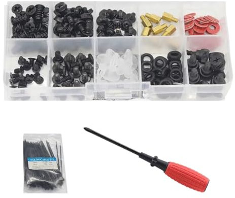 Vdaxvme Set di viti per computer con viti per scheda madre, set assortito con custodia per cacciavite, viti per montaggio su computer PC