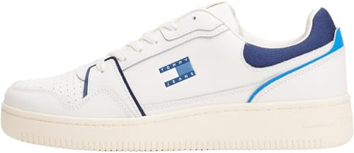 Tommy Jeans Uomo Sneakers con Suola Preformata Retro Basket Profilo Basso, Blu (Navy), 44