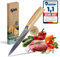 kjøk Premium Couteau de cuisine petit professionnel lame de 13cm avec étui et manche en bois d'olivier, dureté 58±2 HRC style couteau japonais damas - couteaux d’office tranchant pour légumes
