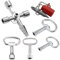 5 Pcs Meter Box Key, Brass Radiator Keys SetGas Meter Box Key Radiator Bleed Key Square Triangle Round Key Water Tap Faucet Open-Key Wrench for Opening and Locking，Valve Key, Box-Packed