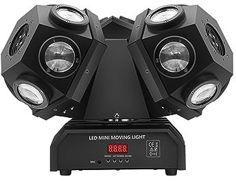 Luces Discoteca, Luz con cabezal móvil giratorio de tres cabezales 18 * 10W KTV Dance Hall Bar Stage Disco 3 brazos luces estroboscópicas rodantes para DJ, decoración de fiestas.