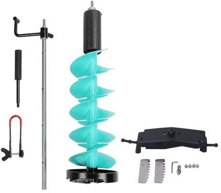 ZMCPODALK Kit de barrena para Hielo Broca de aleación de Aluminio de 75 cm, barrena para Pesca en Hielo con 70 cm, Taladro para Hielo Profesional para Capas de Hielo Gruesas en Aguas