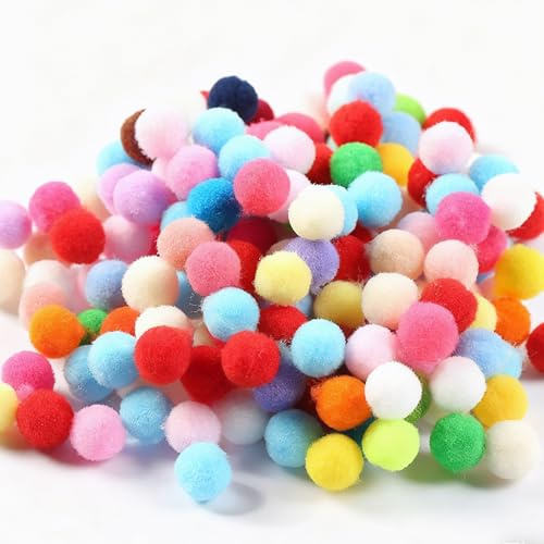500 Bolitas de Pelo Elásticas 1cm Mezcla de Colores,10mm Suaves y Esponjosas,Material Seguro para Manualidades DIY, Decoración de Juguetes,Tarjetas, Accesorios y Proyectos Creativo