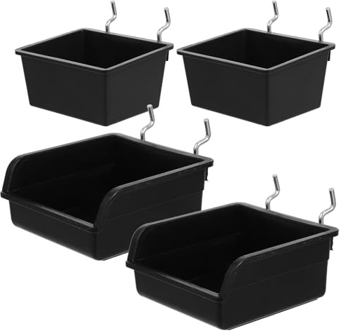 jojofuny Set 4 Pezzi Scatole Porta Oggetti per Pannelli Forati in Plastico e Acciaio con Ganci Resistenti alla Deformazione Design Multifunzionale per Uffici e Case