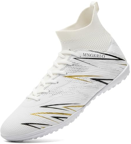 PiDaGlobal Zapatillas de Fútbol Hombre Mujer TF Turf con Tacos Zapatillas Futsal Multitacos Antideslizantes High Top para Entrenamiento Junior Césped Artificial Indoor Outdoor