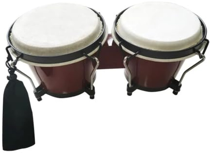 Bongos Bongo trumma vuxen nybörjare övning meditation avslappning trumläkning ljud slagverk musikinstrument (röd)