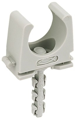 fischer Steckfix SF plus RC IEC 20, Einhandmontage, Leichte Montage durch Langloch, Aus hochwertigem Nylon ohne Halogene und Silikon, Koppelung von bis zu drei Rohrclips, 100 Stück