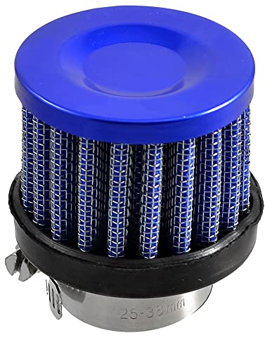 sourcing map 25mm 1 Unviersal auto voiture froide reniflard filtre d'admission d'Air bleu