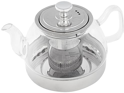 IBILI Tekanna i glas med induktionsfilter, borosilikat, lämplig för induktion, 0,8 liter