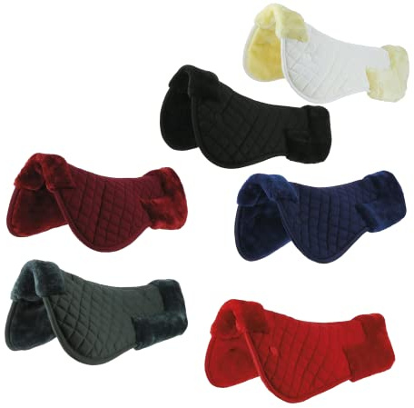 Riding World Horse Riding Faux Sheepskin Quilted Support Padded Soft Back Pad