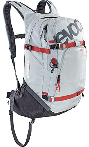 EVOC LINE R.A.S. 30 Lawinen-Airbag-kompatibler-Rucksack, Backcountry-Rucksack (BODY HUGGING, Hüftflügel mit Reißverschlusstaschen, Lawinenfach, MAMMUT AIRBAG TECHNOLOGIE), Silber/Karbongrau meliert