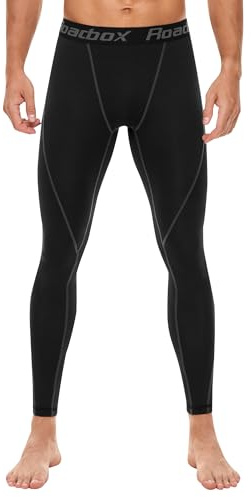Roadbox Men's Compression Pants Base Layer Tights Leggings for Workout Running (Black,M)