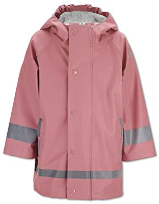 Sterntaler Regenjacke ungefüttert uni - Kinder Regenjacke wasserdicht - Mädchen Jacke mit verschweißten Nähten, Kapuze und reflektierenden Details - robuste Regenbekleidung - perlrosa, Größe 128