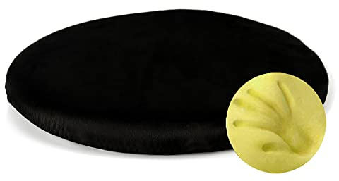 Sigmat Memory Foam Seat Cushion Anti-Slip Soft Round Chair Pad 16 Inch Velvet Black