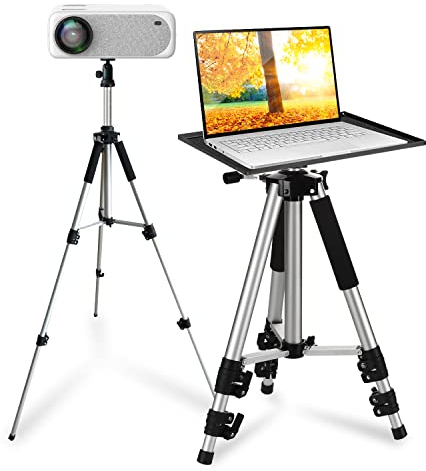 Projektor Ständer Aluminium-Multifunktions-Stativ Laptop Ständer mit Tray-Einstellbarer Stativ-Laptop-Projektor-Stand, 17bis 46 Universal Device Stand Perfect for Stage or Studio Projektor
