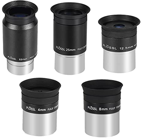 CelticBird 1.25'' Telescope Eyepiece Kit with 5 Plossl Eyepieces 4mm/8mm/12.5mm/25mm/32mm Fully Multicoated Optical Lens Metal Construction Fit for 1.25inch Astronomic Telescope and Astronomy Filters