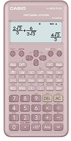 Casio Calcolatrice scientifica standard, rosa, non programmabile, 10 + 2 cifre, 252 funzioni, FX-82ESPLUS-2PKWDT