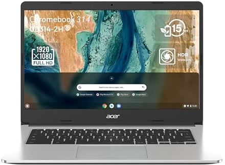 Acer Chromebook 314 CB314-2H-K6CV Ordenador portátil de 14 HD, PC portátil (MTK MT8183, RAM 8GB DDR4X, 64GB eMMC, Arm Mali-G72 MP3, Chrome OS) – Teclado AZERTY, Laptop Gris