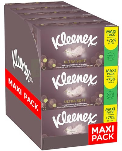 KLEENEX - Mouchoirs boîte maxi-pack Ultra-soft (15 boites de 112) - doux et soyeux qui laissent une sensation de bien-être sur la peau - Fabriqué en France