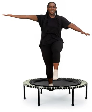 bellicon Trampolín Fitness 125 cm (beige) | Patas de tornillo estables y suspensión de repetición de hasta 120 kg (grueso) | Marco de 3 piezas | Fabricado en Alemania