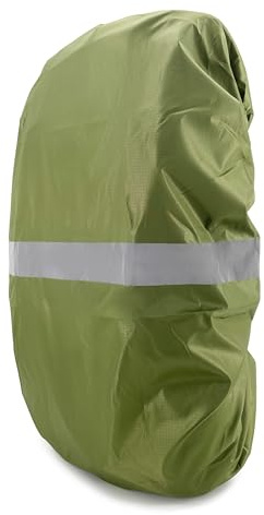 Alephnull Protege Sac a Dos Pluie 30-100L Housse Pluie Imperméable Sac à Dos Protection Anti-Pluie avec Bandes Réfléchissantes Le Cyclisme, la randonnée, Le Camping (Réfléchissant-Vert foncé, 80-90L)