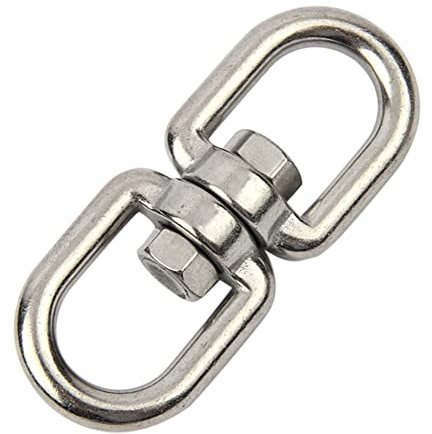 FEEIMOL M10 Ganci Girevole Acciaio Inossidabile Doppia Estremità Sospeso Connettore Rotante Occhiello Gancio Girevoli Anello per Sedie Sospese Altalene Sacchi di Sabbia