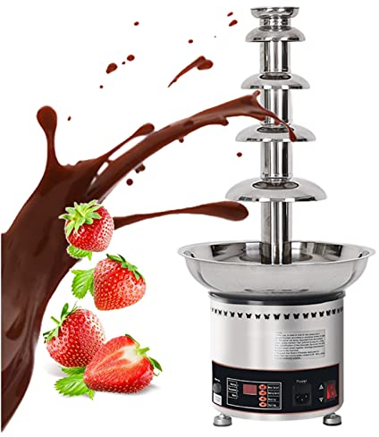 Fontaine À Chocolat Électrique, Fondue Au Chocolat Commerciale À 5 Niveaux En Acier Inoxydable 304, Facile À Assembler, Parfaite Pour Le Fromage Nacho, La Sauce Barbecue, Le Ranch, Les Liqueurs