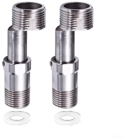 ZYWUOY 1 grifo en ángulo curvo excéntrico extensible válvula de ducha para pezón, válvula de ducha termostática (2 unidades)