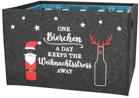 MC-Trend Calendrier de l'Avent bière pour hommes en feutre pour casiers à bière – avec 24 autocollants, qui augmentent l'anticipation de Noël avec chaque bière