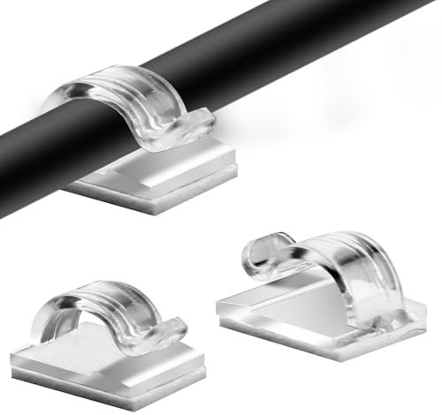 Supports de Câbles, 50 Supports de Câbles Autocollants, Organisateur de Câbles Gestion des Câbles Cable Organizer Clips de Câbles Clips de Câbles Autocollants Avec dos Autocollant