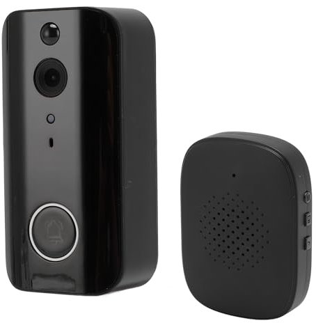 Cámara de Timbre Inteligente Inalámbrica de 1080p, Detección de Movimiento PIR, Visión Nocturna de IR, Conversión de Voz, Reducción de Ruido, Timbre de Video de 4000 MAh,