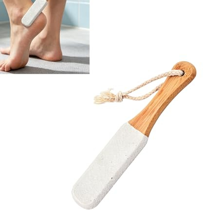 Pumice Stone for Feet Foot File Pumice Stone Handle with Rope Through Hole | Exfoliating Pedicure Rasp Remove and Coarse Double Sided Care Tool for Corn Cracked Dead Heel and Nail(White)