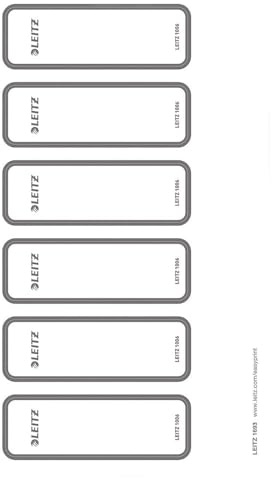 Leitz PC-beschriftbare Rückenschilder selbstklebend für Leitz Qualitäts-Ordner 180°, 60 Stück, 36 x 111 mm, Papier, 16930085