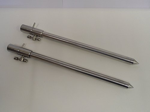 2 x utdragbara bankpinnar i rostfritt stål 30-50 cm